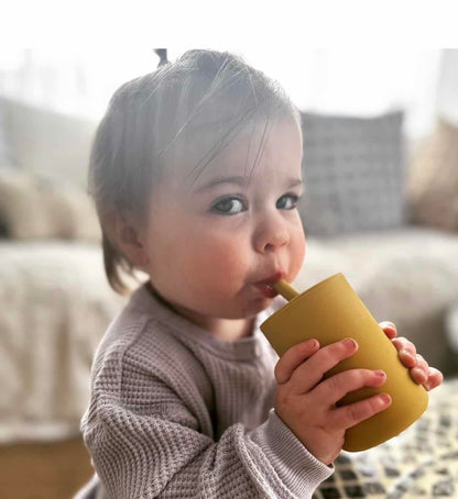 Baby silicone straw cup